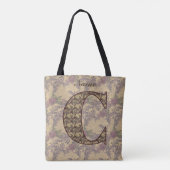Anfangsbuchstaben C Ihr Name Elegant Tasche (Rückseite)
