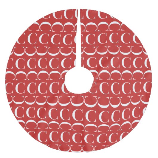 Anfangsbuchstaben C Polyester Weihnachtsbaumdecke (Vorderseite)