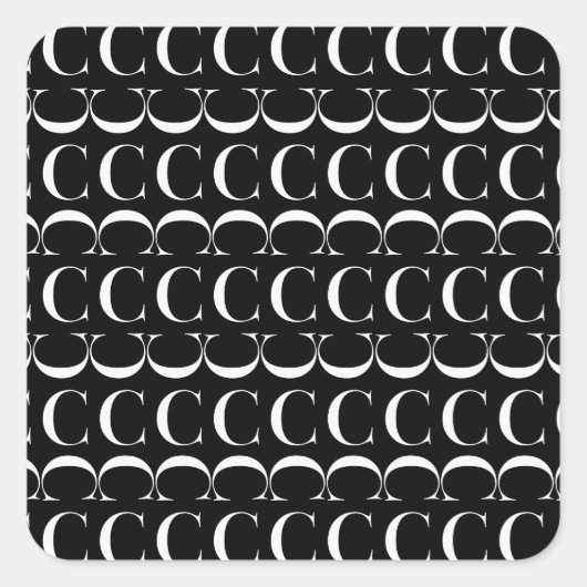 Anfangsbuchstaben C Quadratischer Aufkleber (Vorderseite)