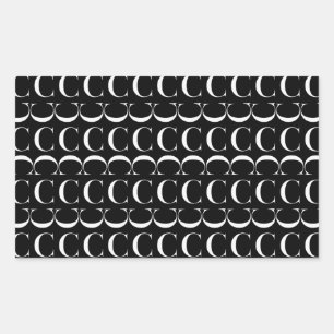 Anfangsbuchstaben C Rechteckiger Aufkleber