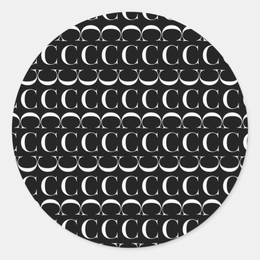Anfangsbuchstaben C Runder Aufkleber (Vorderseite)