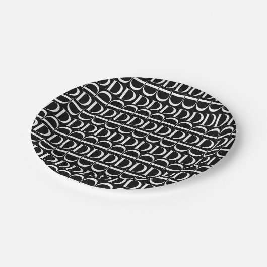 Anfangsbuchstaben D Pappteller (Schrägansicht)