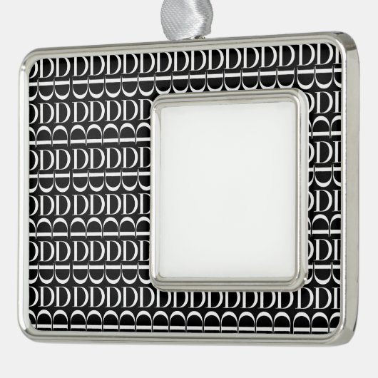 Anfangsbuchstaben D Rahmen-Ornament Silber (Links)