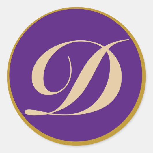 Anfangsbuchstaben D Runder Aufkleber (Vorderseite)