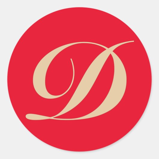 Anfangsbuchstaben D Runder Aufkleber (Vorderseite)