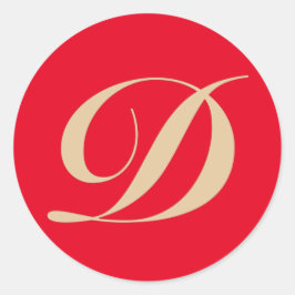 Anfangsbuchstaben D Runder Aufkleber