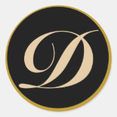 Anfangsbuchstaben D Runder Aufkleber (Vorderseite)