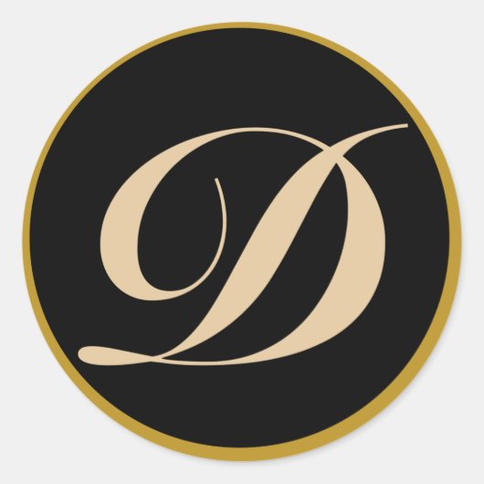 Anfangsbuchstaben D Runder Aufkleber (Vorderseite)