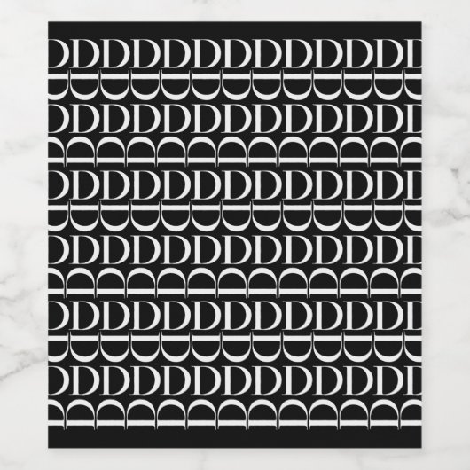 Anfangsbuchstaben D Weinetikett (Einzelnes Label)