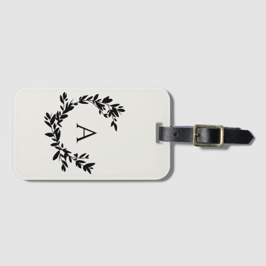 Anfangsbuchstaben der neutralen Creme des botanisc Gepäckanhänger (Vorderseite (Horizontal))