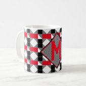 Anfangsbuchstaben der roten und schwarzen geometri kaffeetasse (Vorderseite Links)