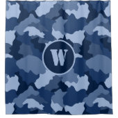 Anfangsbuchstaben des Blauen Camouflage Pattern Duschvorhang (Vorderseite)