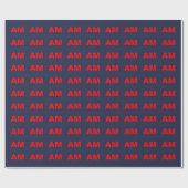 Anfangsbuchstaben des Blue Red Colors Monogram Geschenkpapier (Flach)