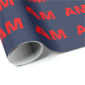 Anfangsbuchstaben des Blue Red Colors Monogram Geschenkpapier (Rolleneckpunkt)