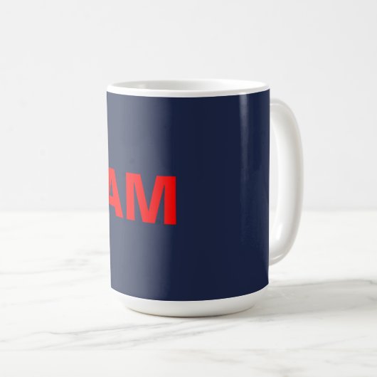 Anfangsbuchstaben des Blue Red Colors Monogram Kaffeetasse (VorderseiteRechts)