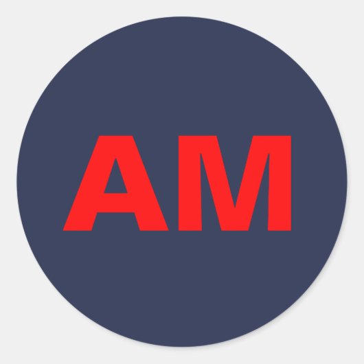 Anfangsbuchstaben des Blue Red Colors Monogram Runder Aufkleber (Vorderseite)