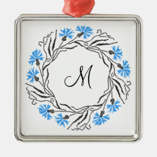 Anfangsbuchstaben des Kreissymbols Silbernes Ornament