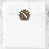 Anfangsbuchstaben des N-Monogramm-Siegels Gastgesc Runder Aufkleber (Tasche)