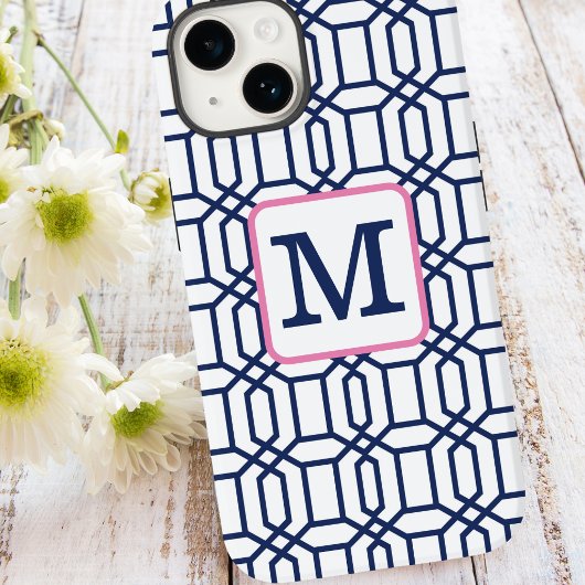 Anfangsbuchstaben des weißen Octagon Monogram Case-Mate iPhone Hülle
