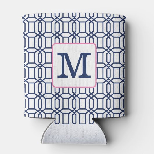 Anfangsbuchstaben des weißen Octagon Monogram Dosenkühler (Rückseite)