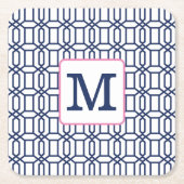 Anfangsbuchstaben des weißen Octagon Monogram Rechteckiger Pappuntersetzer (Vorderseite)