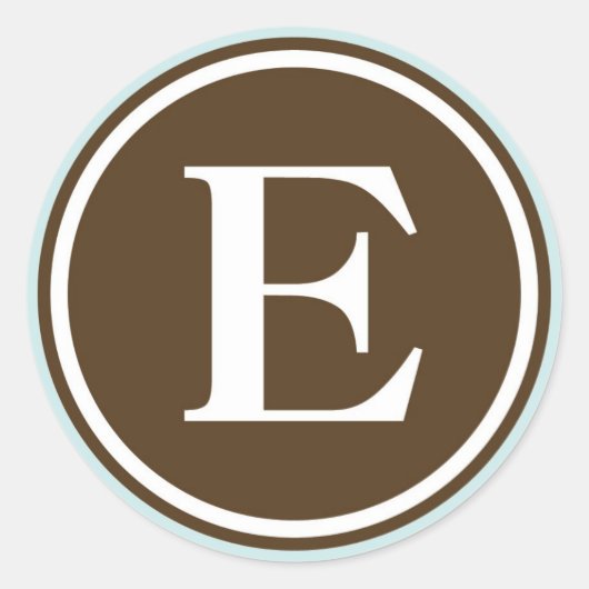 Anfangsbuchstaben E Monogramm Siegel Gastgeschenk Runder Aufkleber (Vorderseite)
