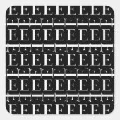 Anfangsbuchstaben E Quadratischer Aufkleber (Vorderseite)