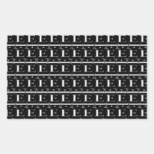 Anfangsbuchstaben E Rechteckiger Aufkleber