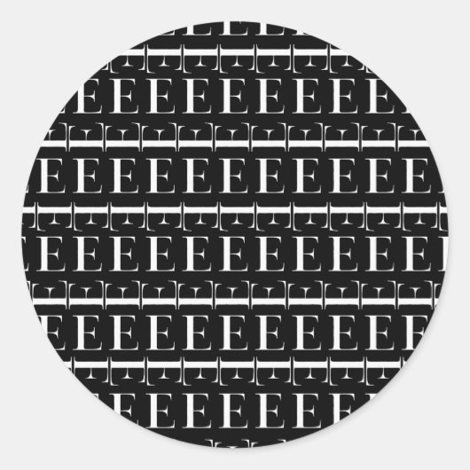 Anfangsbuchstaben E Runder Aufkleber (Vorderseite)