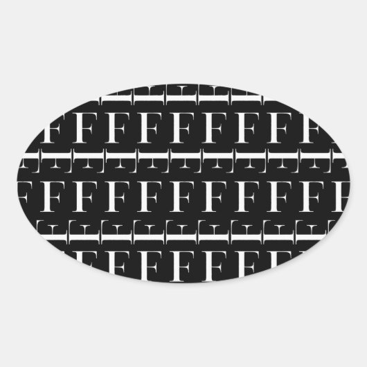 Anfangsbuchstaben F Ovaler Aufkleber (Vorderseite)