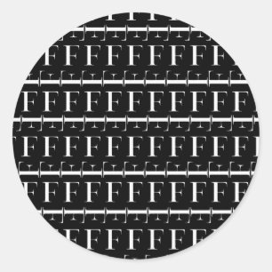 Anfangsbuchstaben F Runder Aufkleber