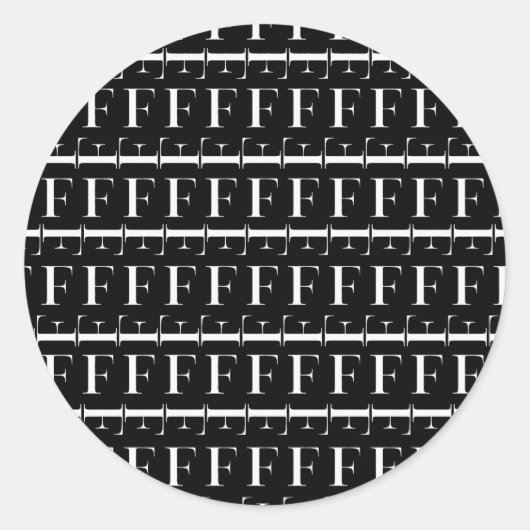 Anfangsbuchstaben F Runder Aufkleber (Vorderseite)