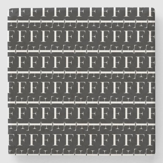 Anfangsbuchstaben F Steinuntersetzer (Vorderseite)