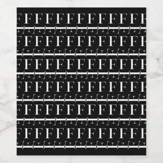 Anfangsbuchstaben F Weinetikett (Einzelnes Label)