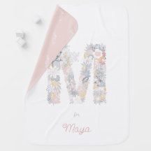 Anfangsbuchstaben für Baby Girl Floral Monogram M 