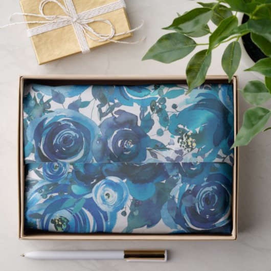 Anfangsbuchstaben für blaues Indigoflor Seidenpapier (Geschenk)