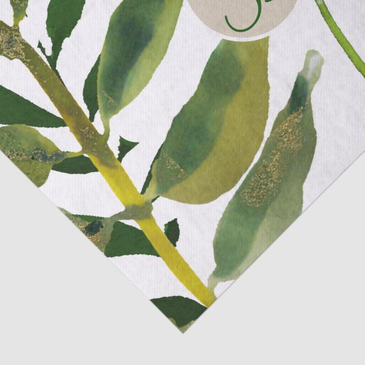 Anfangsbuchstaben für botanisch grüne Blätter Seidenpapier (Ausschnitt)