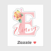 Anfangsbuchstaben für das Monogramm der Wasserfarb Aufkleber (Blatt)