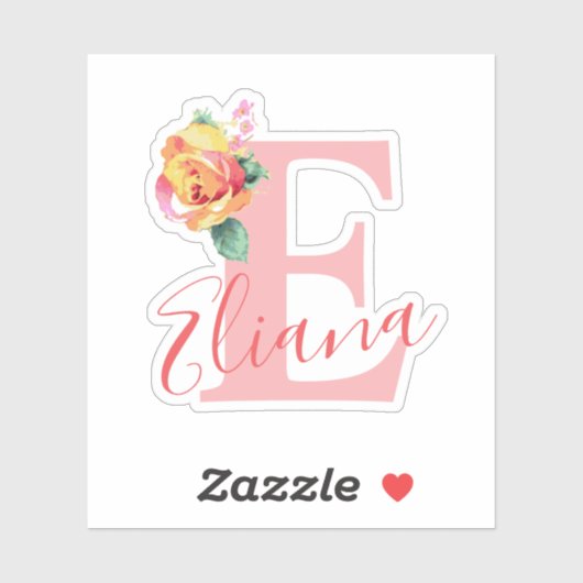 Anfangsbuchstaben für das Monogramm der Wasserfarb Aufkleber (Blatt)