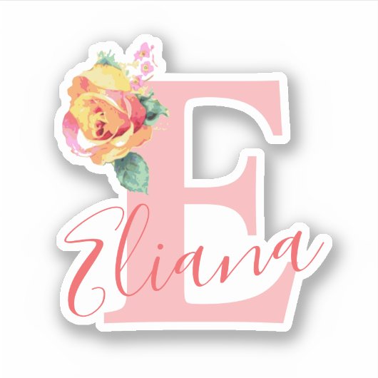 Anfangsbuchstaben für das Monogramm der Wasserfarb Aufkleber (Vorderseite)