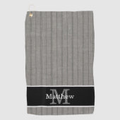 Anfangsbuchstaben für graue Streifen Golfhandtuch (Vorderseite)