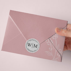 Anfangsbuchstaben für Monogramm Save the Date Runder Aufkleber