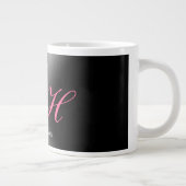 Anfangsbuchstaben für Schwarz-Grau-Monogramm Jumbo-Tasse (Rechts)