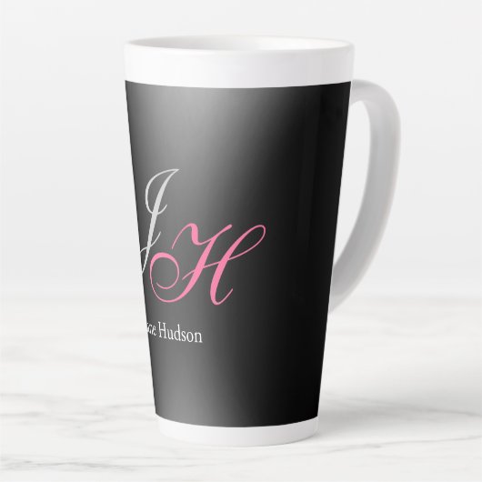 Anfangsbuchstaben für Schwarz-Grau-Monogramm Milchtasse (Rechte Ecke)