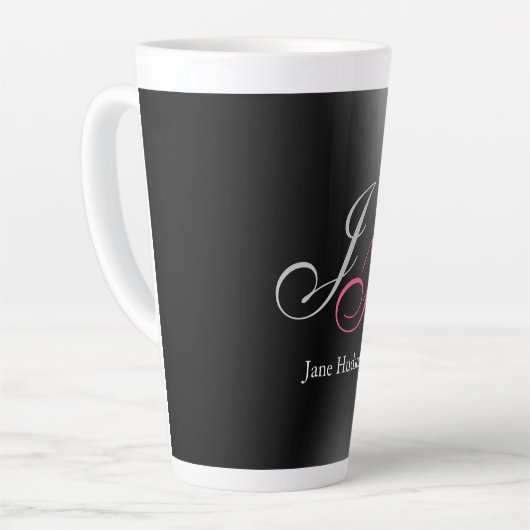 Anfangsbuchstaben für Schwarz-Grau-Monogramm Milchtasse (Linke Ecke)