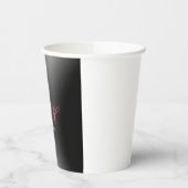 Anfangsbuchstaben für Schwarz-Grau-Monogramm Pappbecher (Links)