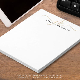 Anfangsbuchstaben für Skripte Name Gold Black Notizblock