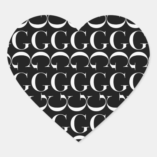 Anfangsbuchstaben G Herz-Aufkleber (Vorderseite)
