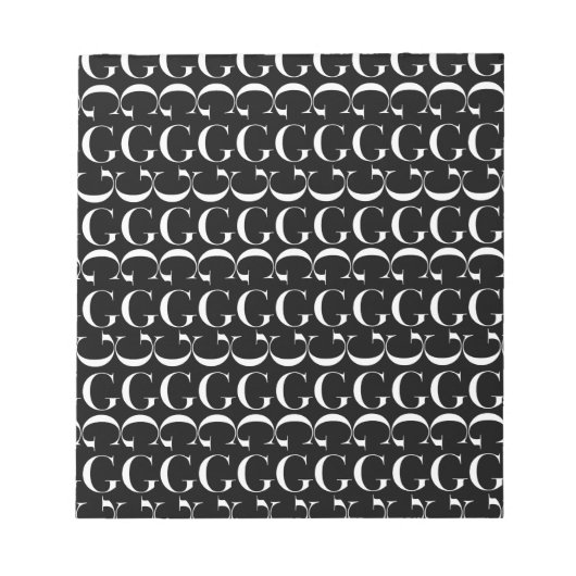 Anfangsbuchstaben G Notizblock (Vorderseite)