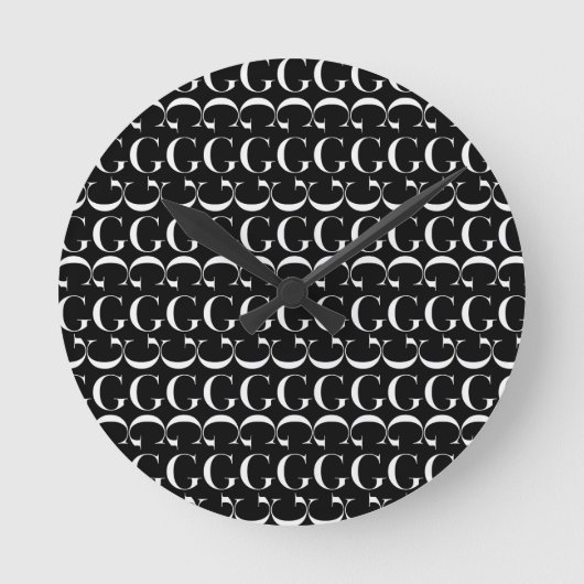 Anfangsbuchstaben G Runde Wanduhr (Vorderseite)